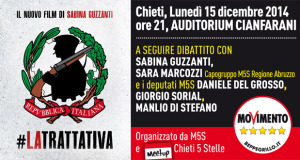 Sabina Guzzanti in Abruzzo con Il Movimento Cinque Stelle